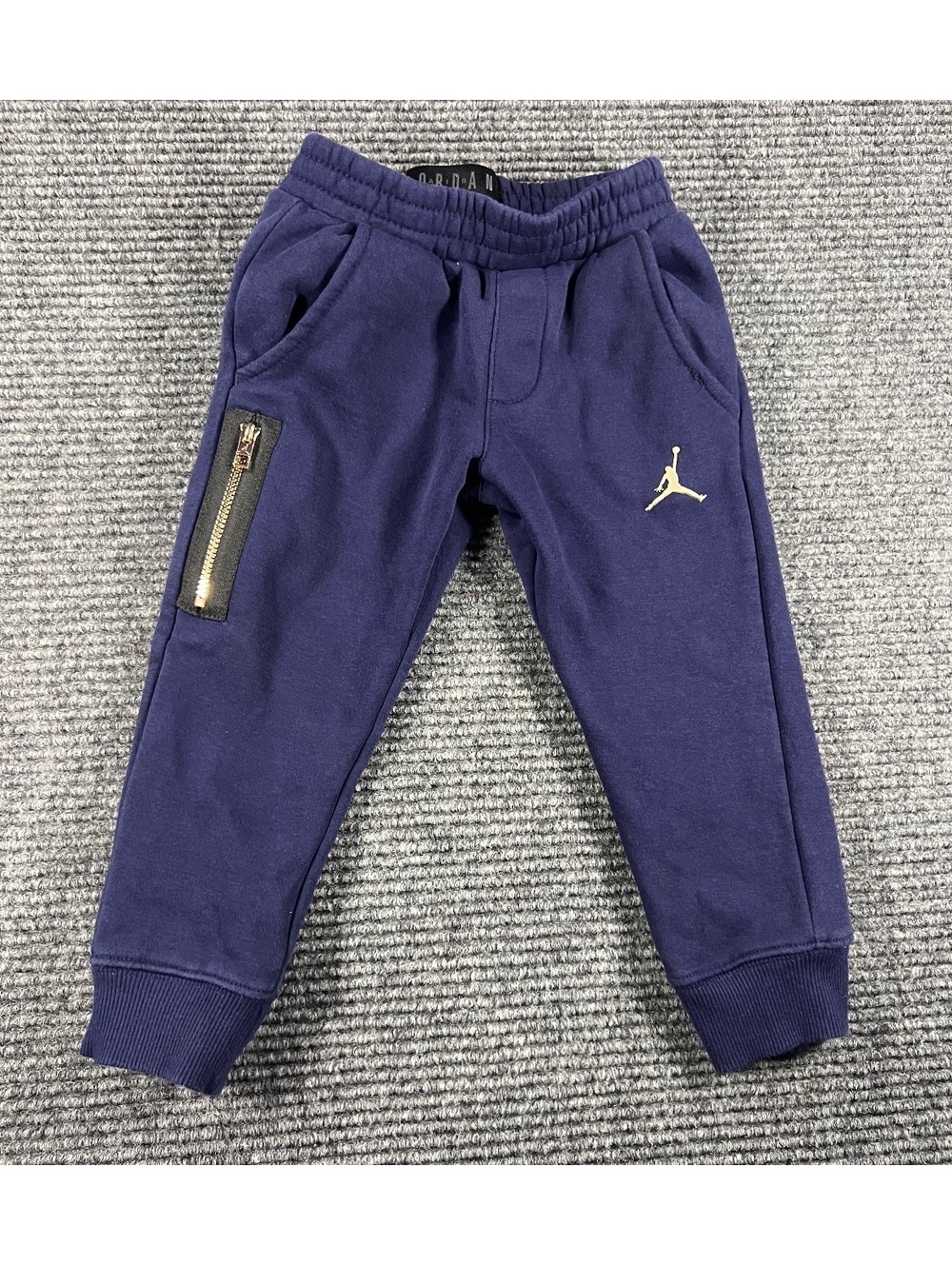 Jordan Boys' Navy Blue Jogger Pants with Rose Gold Zipper Pocket & Logo Size 3T